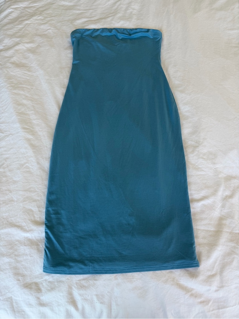 Reformation Etta Blue Strapless Summer Midi Dress - Picture 4 of 5